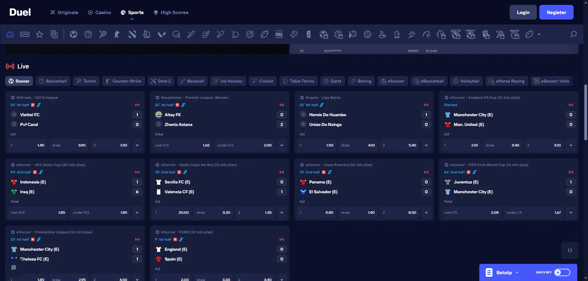Apuestas deportivas en Duel Casino Ecuador – sportsbook en vivo 2026