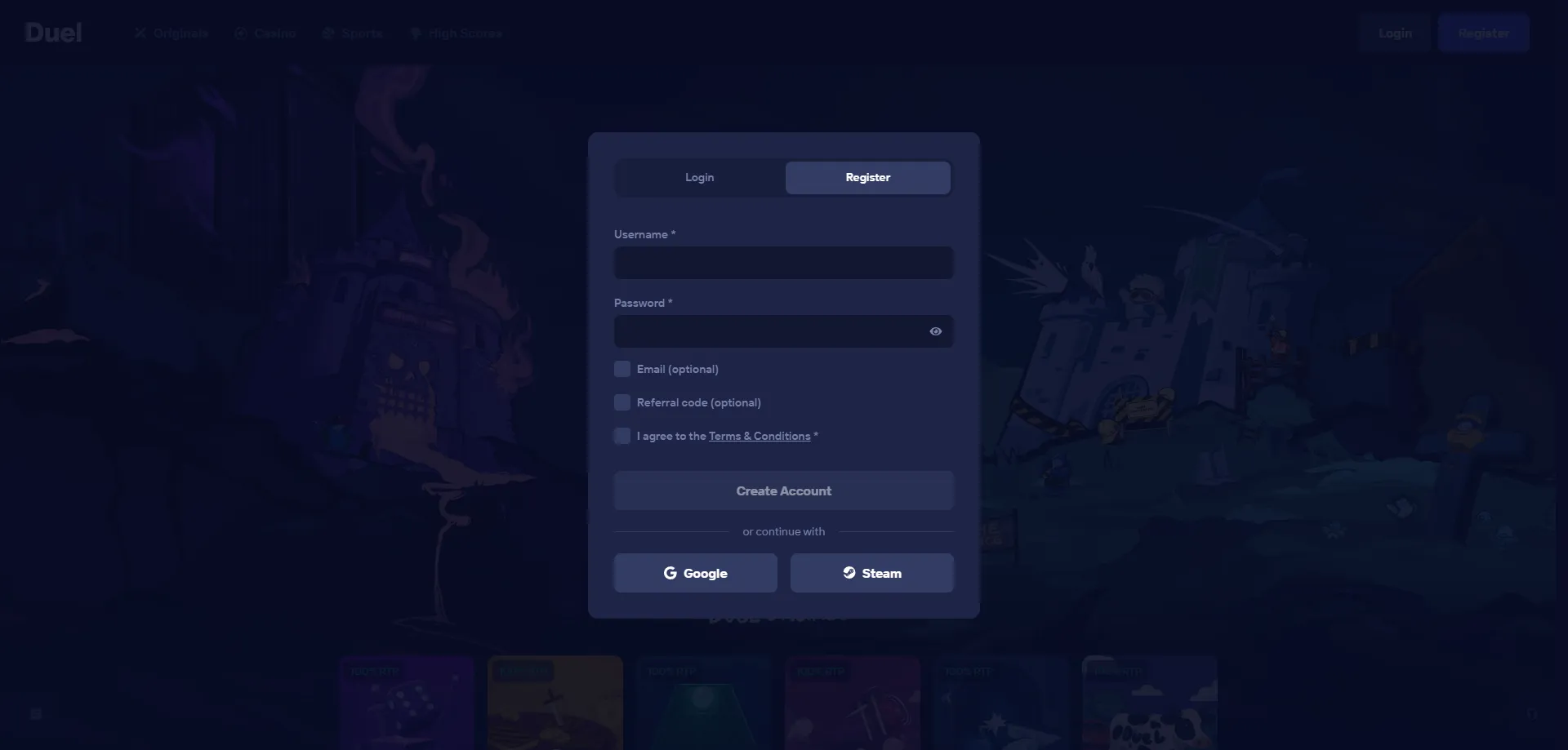 Registro en Duel Casino Ecuador – proceso paso a paso